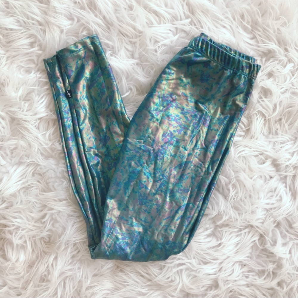 • Zara Terez • Girls Leggings Foil Blue Green XL